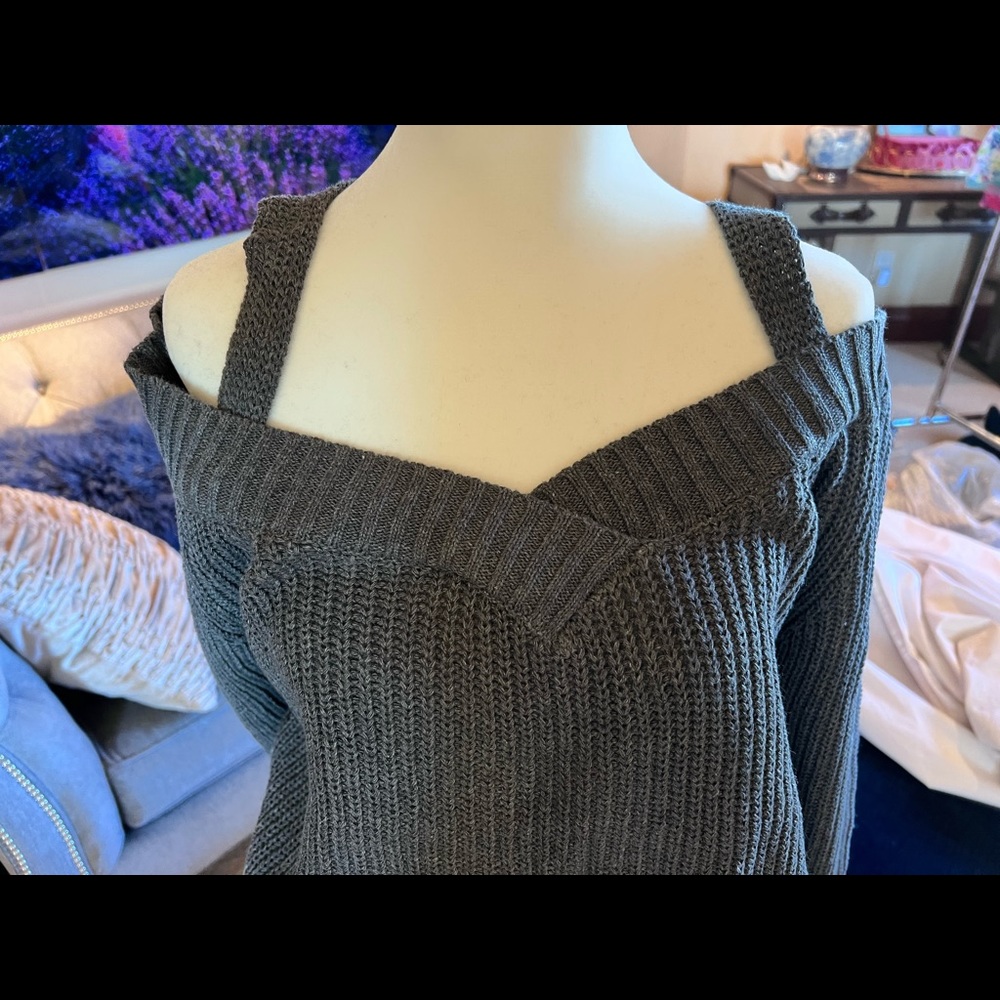 Grey off the shoulder sweater
